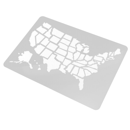 2Pcs American Map Design Wall Stencil Paint Spraying Tool 1