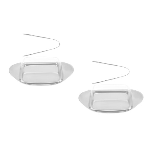 2 Sets Multi-Functional Butter Serving Plate Dessert Plate 2