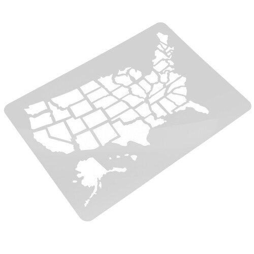 2Pcs American Map Design Wall Stencil Paint Spraying Tool 2