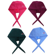 4Pièces Casquettes De Chirurgie Coton Rouge À Bouton Confortable