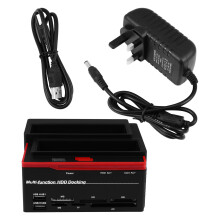 Multifunctional Hard Disk Base With Dual Position And Card Reader Uk Plug