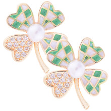 3 Pairs Of Party Earrings Rhinestone Ear Studs St. Patrick'S Day Ear