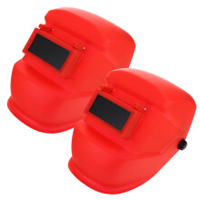 2Pièces Casque Soudure Rouge Pièce Protection Visage Réglable Confortable