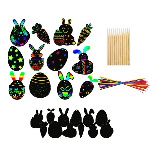 2Ensembles À Gratter Noir Kit Enfants Fête Pâques 1