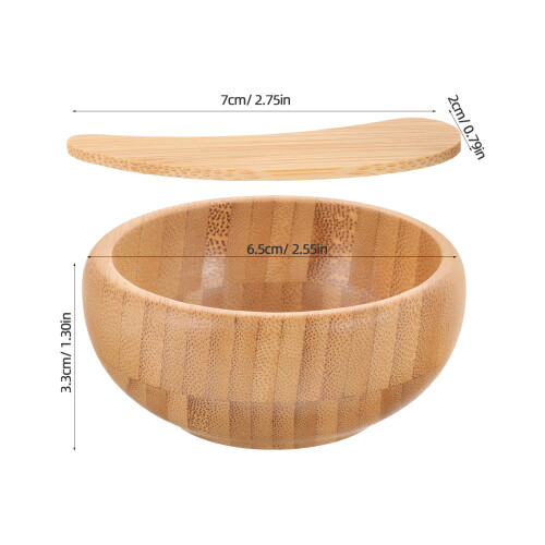 2Pièces Bols Bambou Kaki Compacts Pour Préparation Masques 2