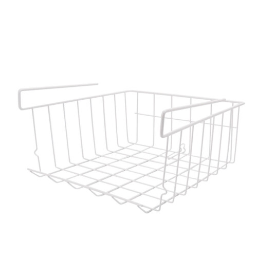 2 Pcs Storage Rack For Cabinet Organizing Iron Shelf Holder White 1