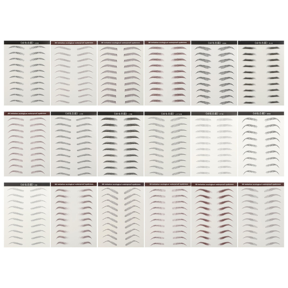 Aboofan 7 Count Waterproof Eyebrow Stickers Woman Artificial Transfer