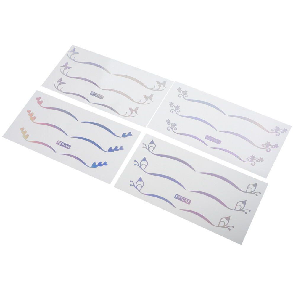 Aboofan 20 Sheets Holographic Butterfly Star Double Eyelid Stickers For Women