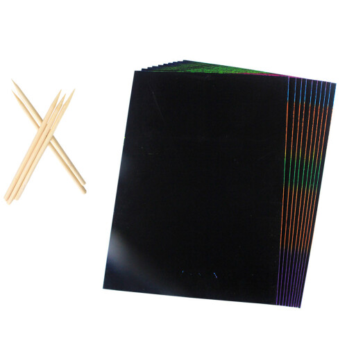 110 Pcs Scratch Sheets With Wooden Stylus
