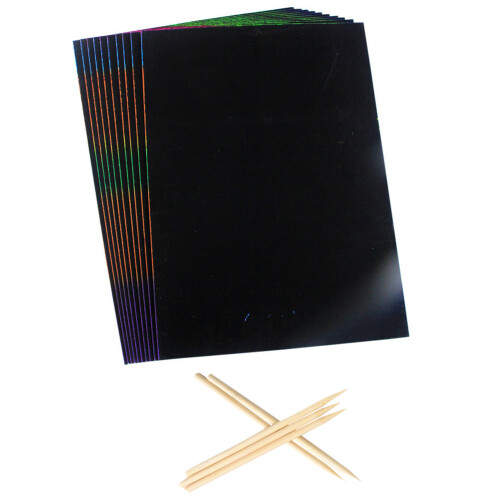 110 Pcs Scratch Sheets With Wooden Stylus 1