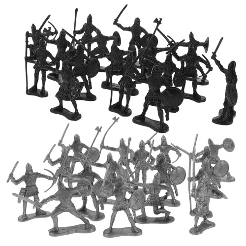 2St Middeleeuwse Ridders Mini Figuren Plastic Voor Educatie En Decor 1