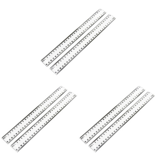 6 Pcs Transparent 30cm Plastic Ruler For Drawing And Measuring 1