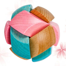 3Pcs Colorful Beech Wood Football Lock Puzzle For Adults And Kids