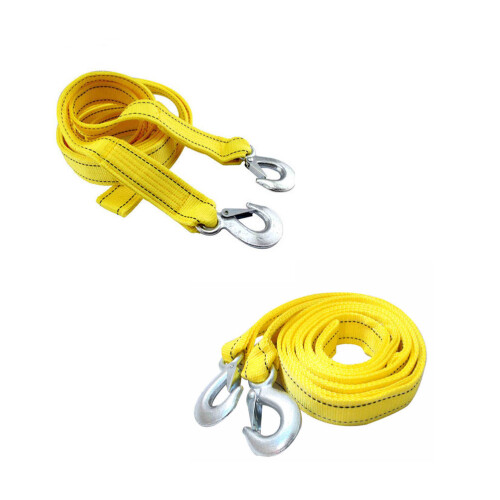 3Pcs Fluorescent Nylon Car Trailer Winch Rope Iron Hooks 1