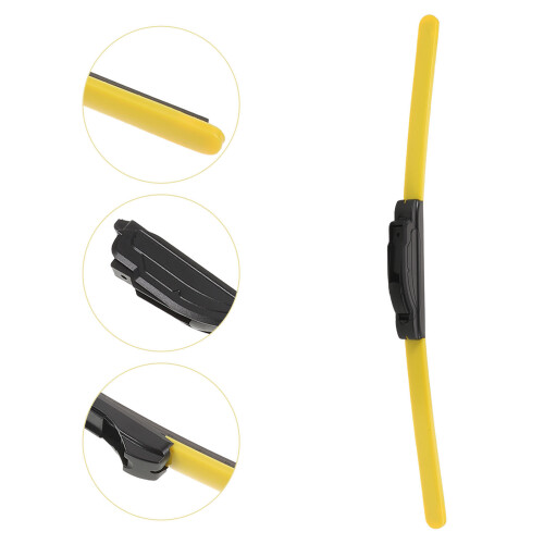 3Pcs Car Front Windshield Wiper Rubber Strips Weather-Resistant Yellow 2