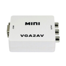 3Pcs 1080P Mini VGA To AV RCA Converter For PC To TV PAL NTSC White