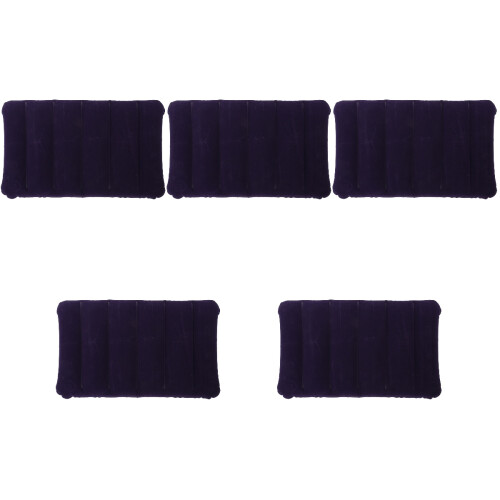 5Pcs Portable Inflatable Pillows Blue Durable Comfort Neck Support 2