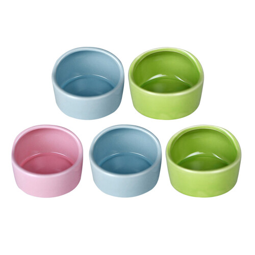 10 Pcs Ceramic Hamster Feeding Bowls Anti-Bite Eating Basin