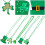 15 Pcs St Patrick's Shamrock Necklaces Assorted Styles 10