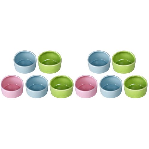 10 Pcs Ceramic Hamster Feeding Bowls Anti-Bite Eating Basin 1