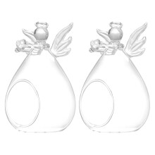 4 Pcs Angel Vase Clear Glass Home Decoration Flowerpot