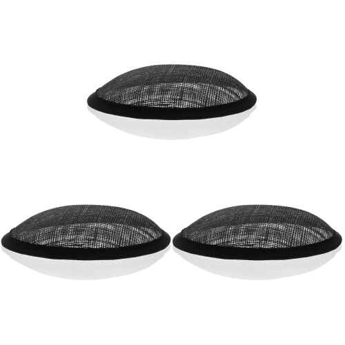 3 Pcs Flax Felt Mesh Hat Women Diy Accessories 2