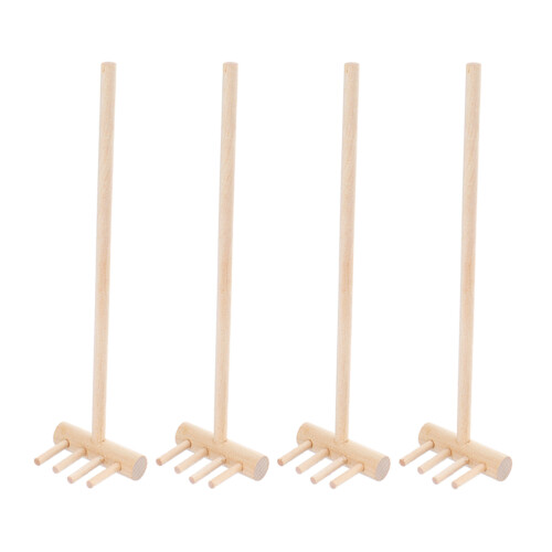 4Pcs Mini Wooden Rake For Sand Table Micro Landscape Sandbox Diy Tool