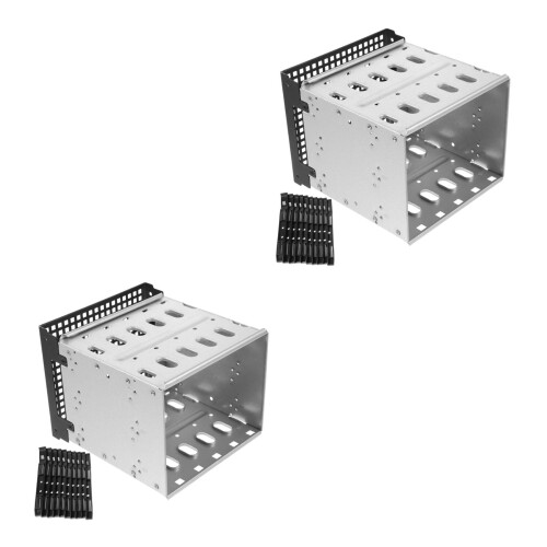 2 Sets 3.5 Inch Hard Drive Bracket 5-Layer Cage Guide Rail 2