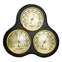 Analog 3 in 1 Weather Station Gold Frame Wall Mounted Barometer Thermometer Hygrometer Indoor Outdoor