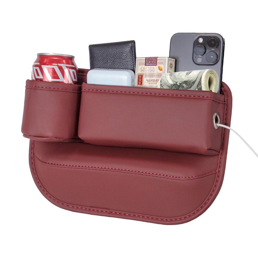 Car Seat Gap Filler With Cup Holder, Leather Front Seat Organizer For Phone, Keys And Drinks (Left) 9053599037897