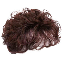 Clip in Hair Topper for Women with Bangs Dark Brown Curly Synthetic Wig for Thinning Hair