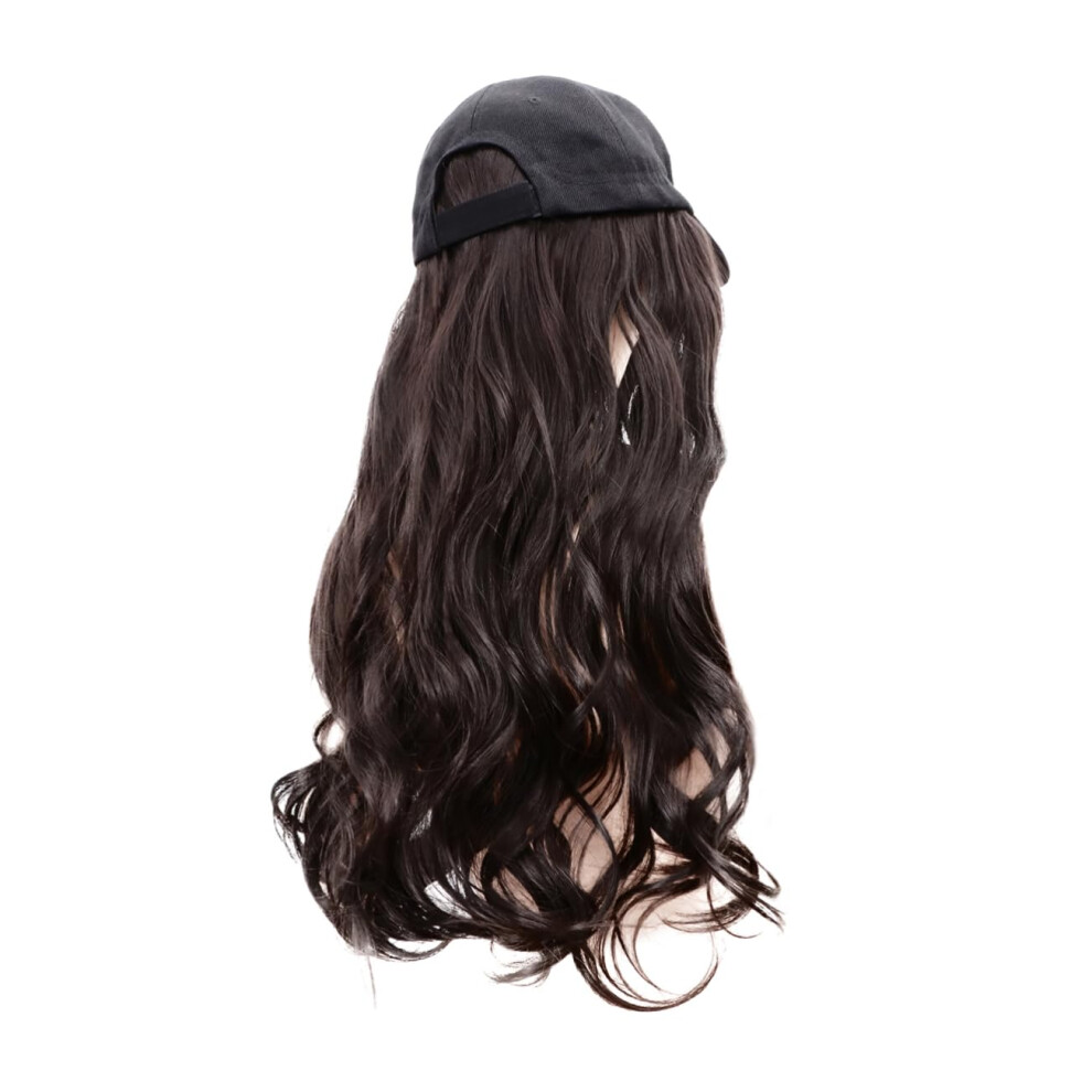 Unisex Hat Wig Long Curly Wig For Women With Beanie Cap Synthetic Hair Naturallooking Curls For Parties