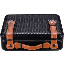 Cigar Humidor Travel Case with Hygrometer, PU Leather Cedarwood Storage for 1625 Cigars Ref: 5933