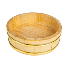 Large Wooden Sushi Rice Bowl with Smooth Interior, Large Capacity for Kitchen Storage and Serving