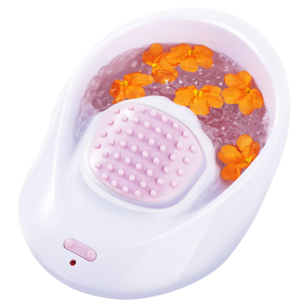 Pink Electric Nail Soaking Bowl With 7 Vibration Modes And Ergonomic Hand Rest For Manicure Spa