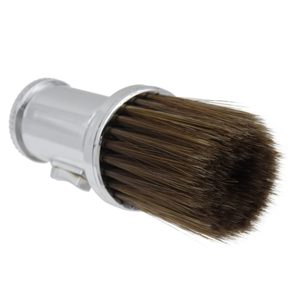 Silver Hair Removal Brush With Dense Bristles For Barber Neck Duster And Professional Salon Cleaning