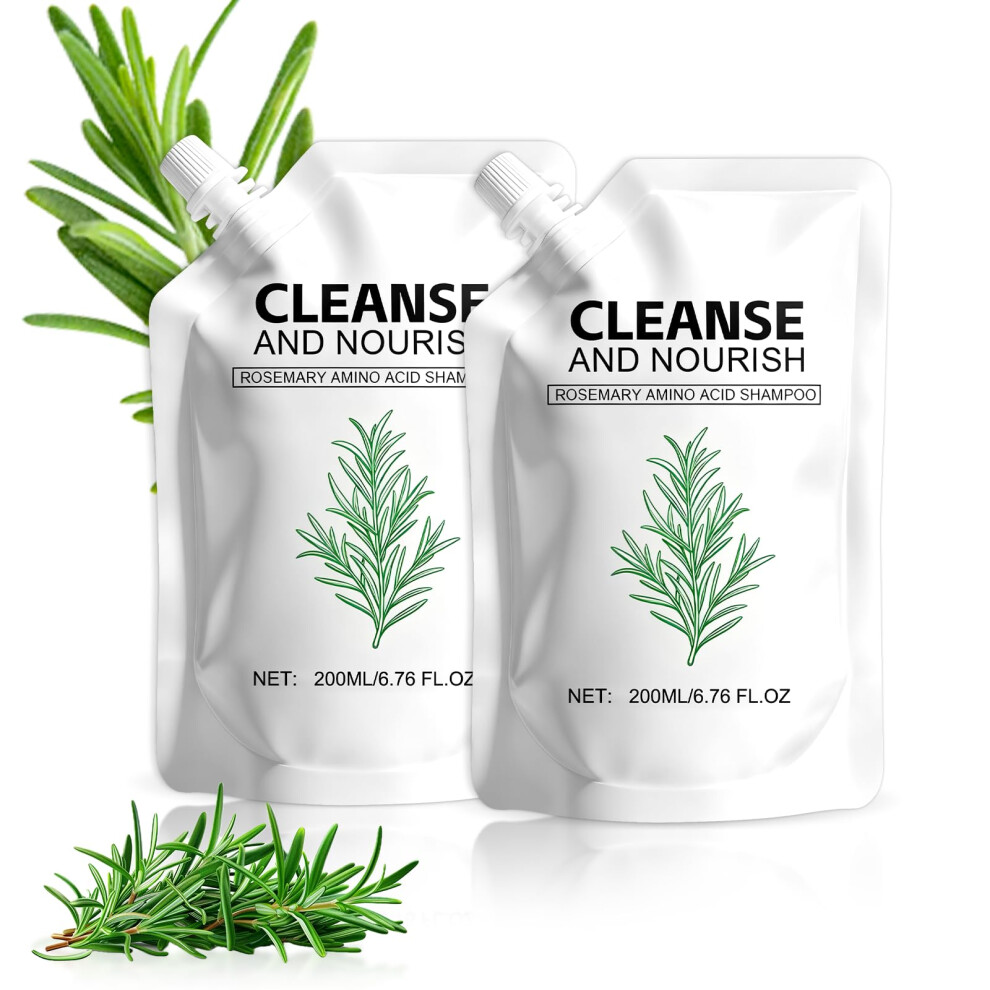 2PCS Hair Growth Shampoo for Thinning Hair, Natural Rosemary Formula for Hair Loss and Scalp Care