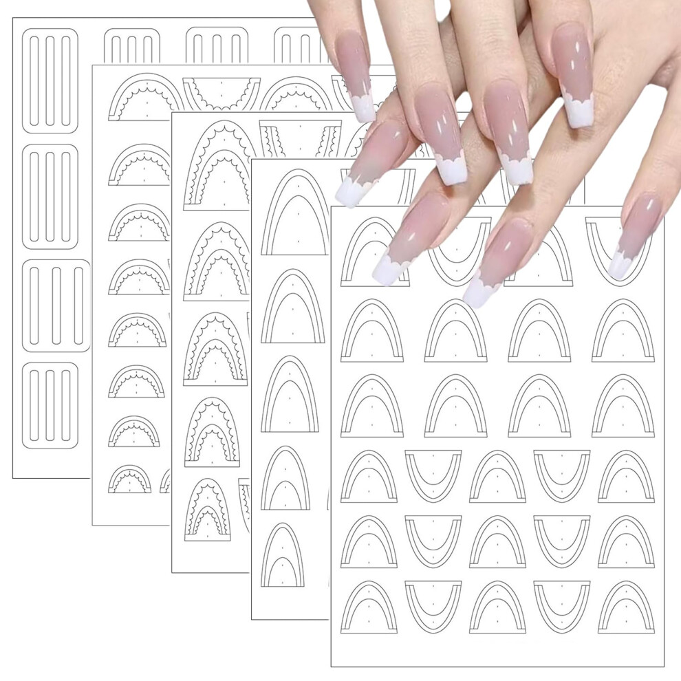 French Tip Nail Guides SelfAdhesive Stencils for Precise Clean Edges DIY French Manicure Stickers