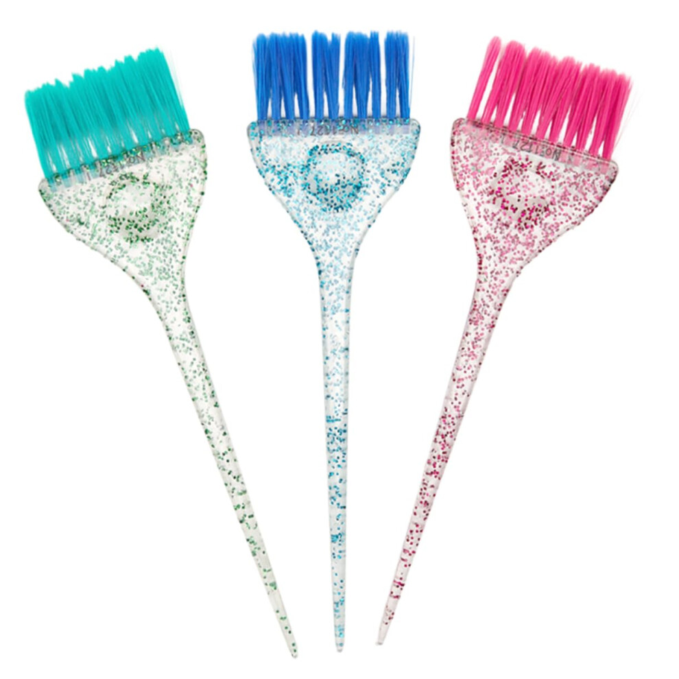 Hair Dye Brush Set 3pcs with Highlighting Comb, Easy Clean Bristles, Salon Hair Coloring Kit