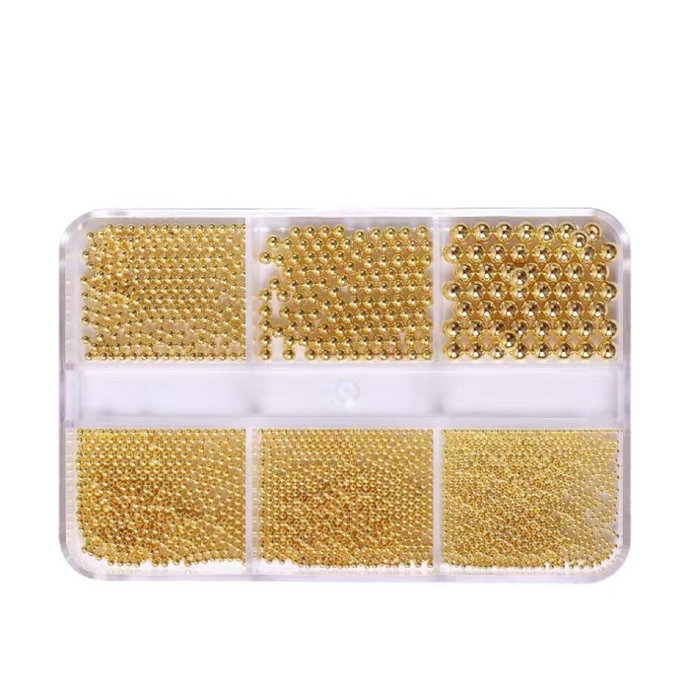 Gold Nail Art Caviar Beads Multisize Metal Beads Set For Manicure And Diy Craft Decorations