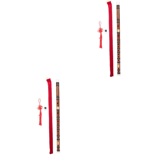 2Sets Traditionele Bamboefluit Voor Beginners, Draagbaar En Kleurrijk 2