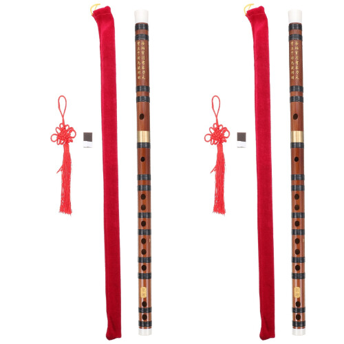 2Sets Traditionele Bamboefluit Voor Beginners, Draagbaar En Kleurrijk 1