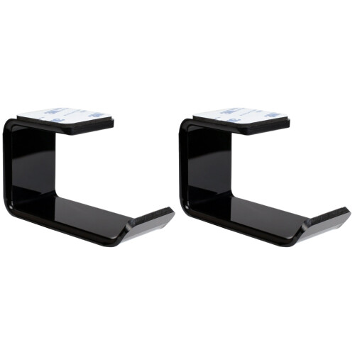 2Pcs Black Headset Holder Durable Headphone Hanger Space-Saving Rack 1