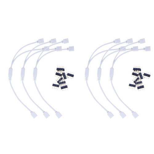 6Pcs LED Connection Line White Strip Lamp Cable Pin Header Female Kit 1