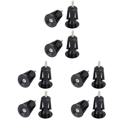 6Paren Aluminium Alloy Handlebar Cap Zwart Lichtgewicht Eindplug 1