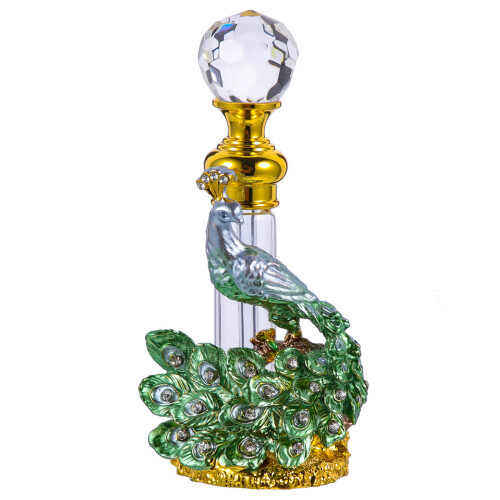 2Pcs Green Decorative Perfume Bottles Small Refillable Aroma Storage 2