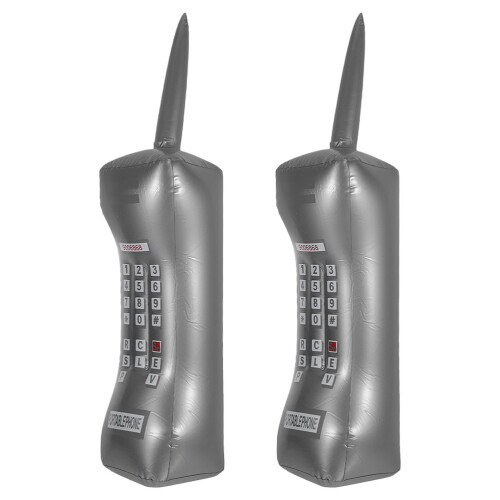 2pcs Silver Inflatable Vintage Phone Props Halloween Event Decorations