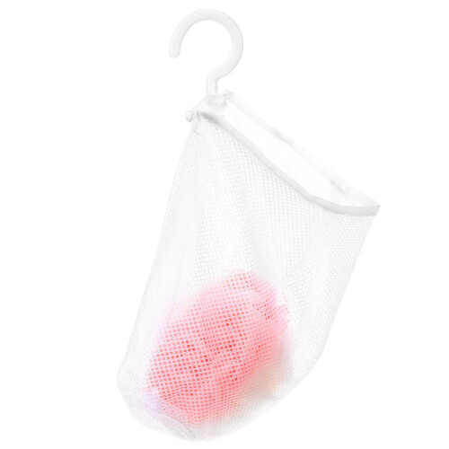 4pcs Mesh Hanging Bag Polyester Clip Storage White