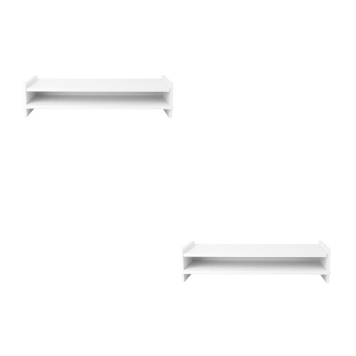 2 Pcs Double-Layer Computer Monitor Rack Tv Shelf 2