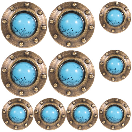 40 Pcs Diy Button Rivets Retro Suitcase Buckle Craft Concho 2